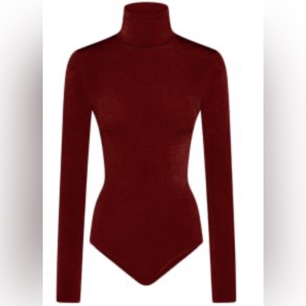 Wolford Maroon Bodycon Turtleneck – Lightly Worn, Size Medium